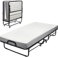 Milliard Diplomat Folding Bed with Mattress for Adults & Kids, Cot Size, Portable Foldable Bed 