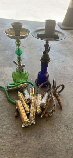 Two Hookah Set with Hoses and Accessories
