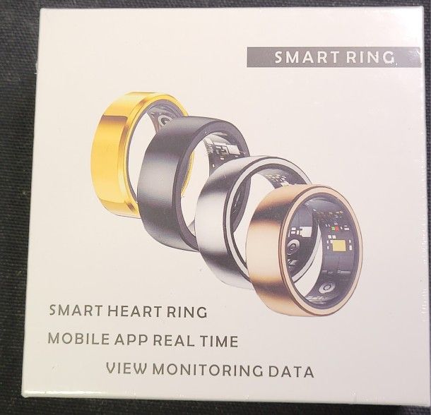 Smart Ring Size 8 Color Black New And Sealed Heart Rate, Blood Oxygen Level Step Counter And More