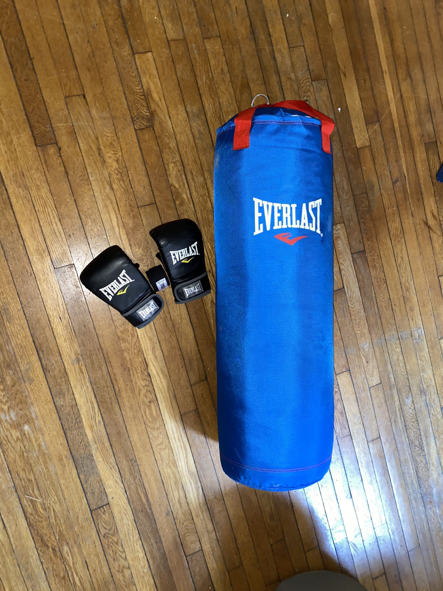 Professional Everlast boxing set comes with gloves and wraps