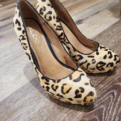 Heels Aldo Leopard Ponyhair Shoes Heels 6.5