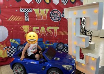 TWO FAST Race Car Birthday Party Backdrop Banner – 82.75" x 58"