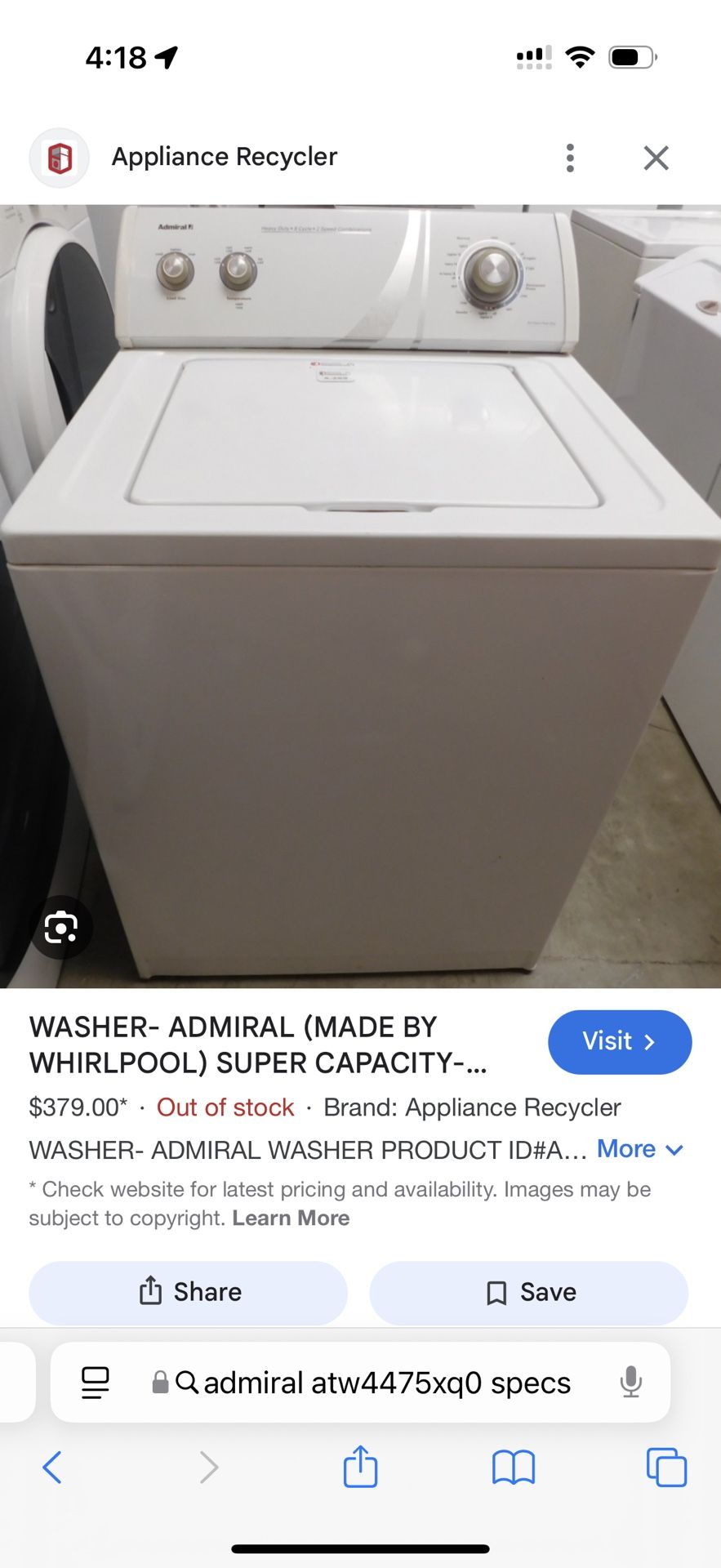 Admiral Washer