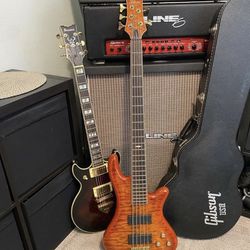 Schecter Elite stiletto 5 String bass TRADE Neck Through One Piece EMG Pickups Active Electric guitar Trade or Buy 