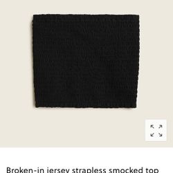 Broken-in Jersey Strapless Smocked Top