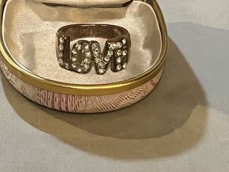 Sz 9.75 Rhinestones LOVE Ring