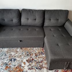 Sectional Pull Out Upholstered Sofa
