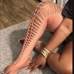 Pink Thigh High Women sandals * Size 9