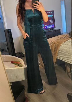 Green Velvet Jumpsuit Medium