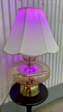 Mid-century 1960’s Italian smoked glass w/ brass Genie lamp