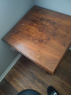 2 Hard wood end tables