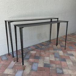 Cattelan Italia Etoile Pair Console Tables Italy Brushed Grey