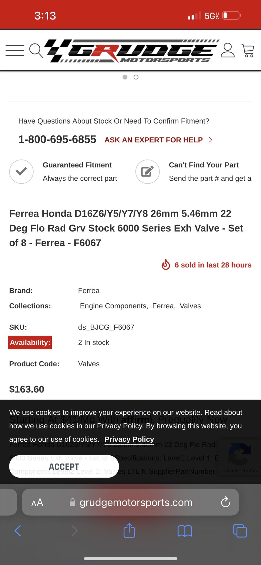Ferrea D16 Valve Kit 