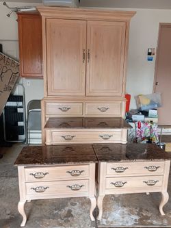4 matching marble set bedroom furniture