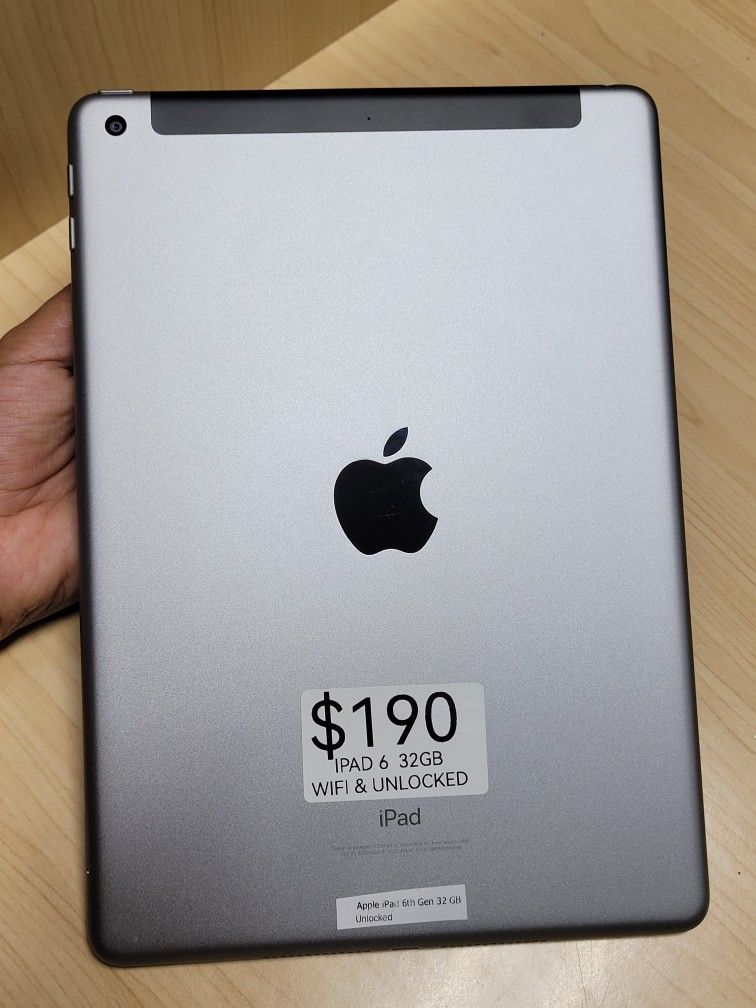 Ipad 6 Unlocked & WiFi. 32GB. Firm Price. Store Pick Up Only.