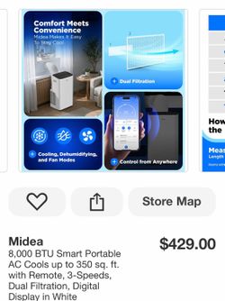 8,000 BTU PORTABLE AIR CONDITIONER SMART WI-FI