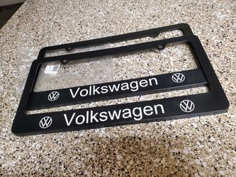 Volkswagen Black plastic licence plate frame
