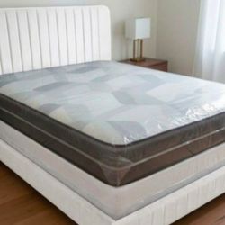 Queen Size Bed Frame With Mattress And Box Springs Set Velvet Bed Frame White 