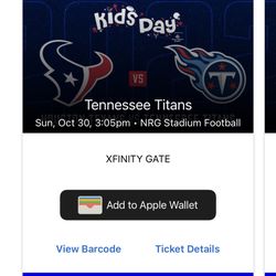 Houston Texans VS the Tennessee Titans- Below Face value 