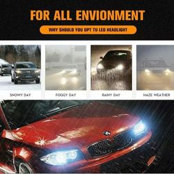 4sides H4 9003 LED Headlight Bulb Kit Hi/Low Beam Fog Light 6500K White Toyota Scion Mazda 