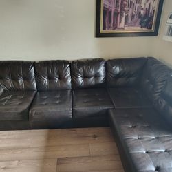 L leather shaped couch