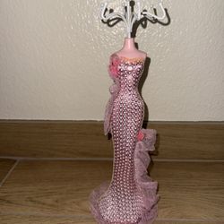 Jewelry Display Mannequin Pink Dress 14”