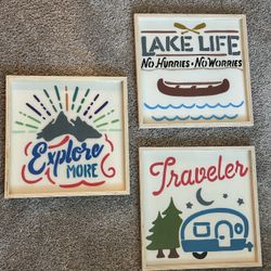 Wall Hanging Hiking, Boating, Camping Sign 