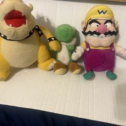 Mario Party 5 Bowser Wario And Yoshi Lot  Plush Toy (2003) Nintendo Pre Owned