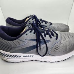 Brooks Beast 20 Shoes Men's 13 2E Wide Grey Running Athletic Workout Sneakers