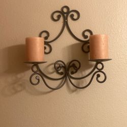 Wrought Iron Wall Candle Holder