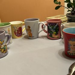 8 collectible tinkerbell cups disney