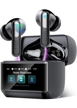 Wireless Earbuds with Touch Screen, Bluetooth 5.4 Headphones, ANC/ENC Noise Cancelling, 48H HiFi Stereo Bluetooth Ear Buds with 5 EQ Modes, Transparen