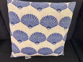 Pair of Blue Seashell Throw Pillows