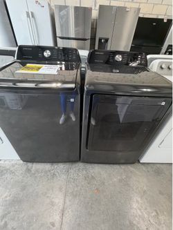 New Samsung grey set washer and electric dryer