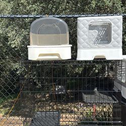 PAWZ Road Large Cat Litter Box with Scoop Litter Box with Lid Double-layer Leak-proof Litter Box for Cat, Gray