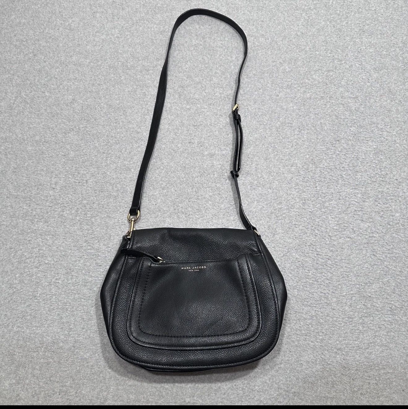 Marc Jacobs Empire City Crossbody Mini Messenger Bag Black Leather Flap