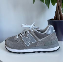 Women Size 6 New Balance 574 Core Gray White Shoes