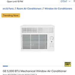GE 5,000 BTU Mechanical Window Air Conditioner, an excellent condition condition like a new, very clean 