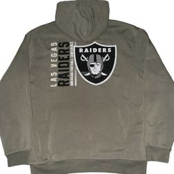 Las Vegas Raiders Olive Hoodie Sweatshirt Mens Medium New $85 MSRP