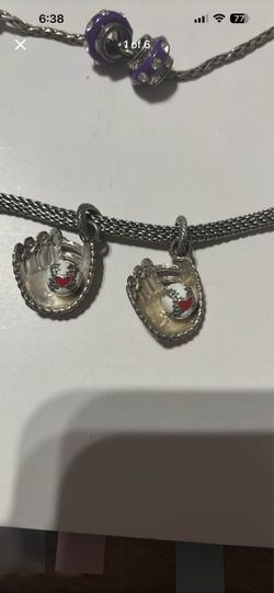 Play ball baseball charm x 2