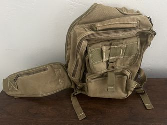 Eurosport Canvas Cargo Sling Backpack – Olive Crossbody Bag