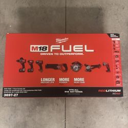 M18 FUEL 18V Lithium-Ion Brushless Cordless Combo Kit with Two 5.0 Ah Batteries, 1 Charger, 2 Tool Bags (7-Tool)