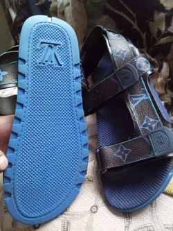Louis Vuitton Blue Monogram Panama Sandals