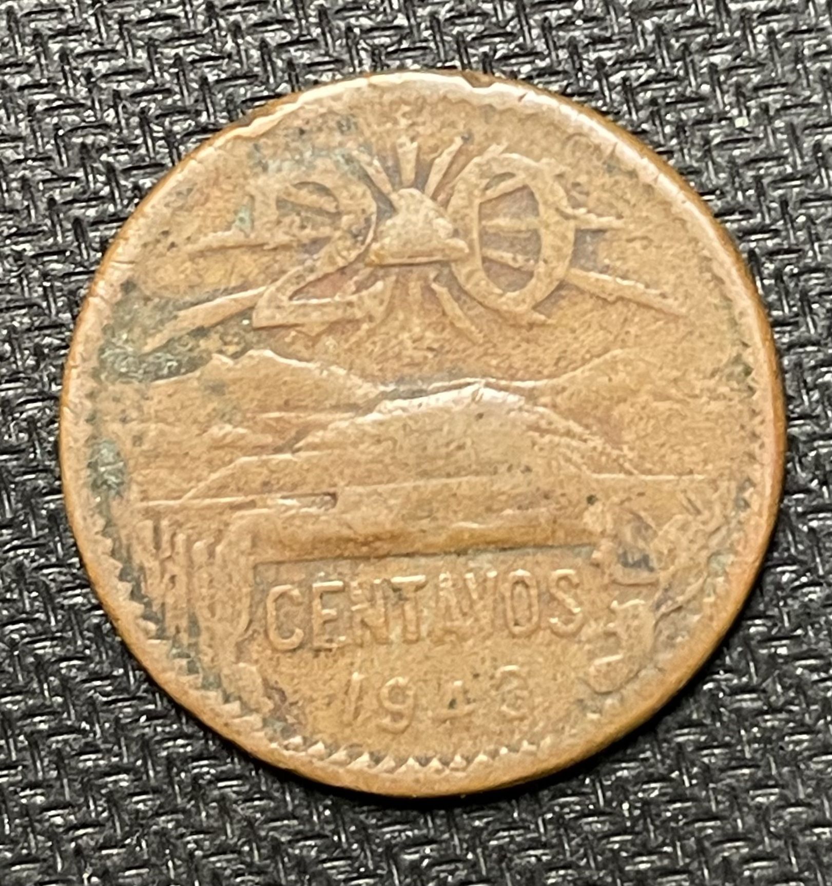 Mexico 20 Centavos 1943, Coin.