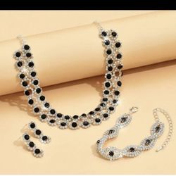 3 pc necklace earrings and bracelet set