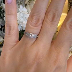 Platinum Ring With Natural Diamonds