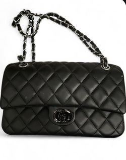 Black quilted bag