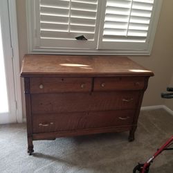 Antique Tiger Wood Dresser