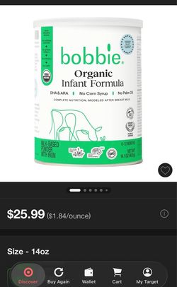 Bobbie Organic Infant Formula 14.1 oz