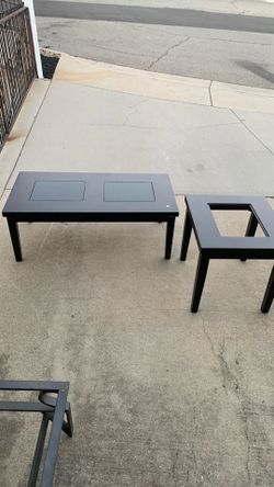 4 piece Dark Wood table and side table